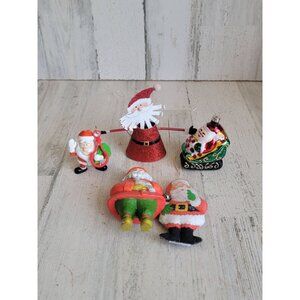 Snowman glitter sleigh variety rustic ornament Xmas set